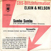 ELKIN & NELSON / Samba Samba / Carnavalito (7inch)